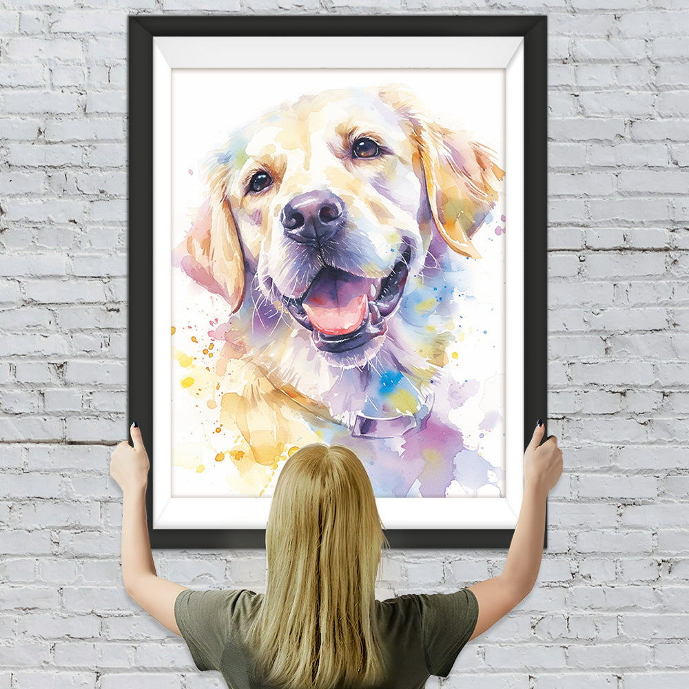 Aquarell Glücklicher Hund Diamond Painting
