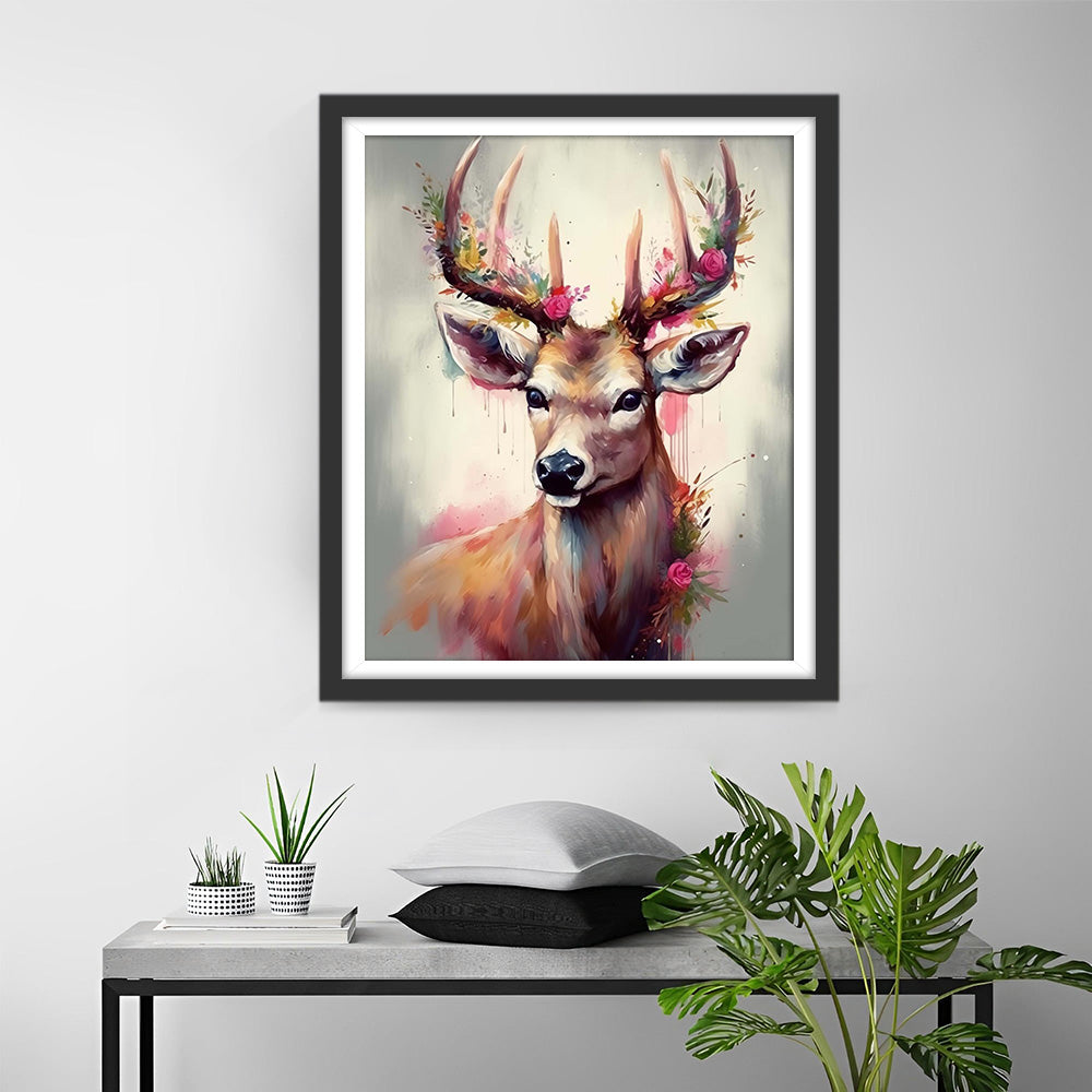 Aquarell-Hirsch Diamond Painting