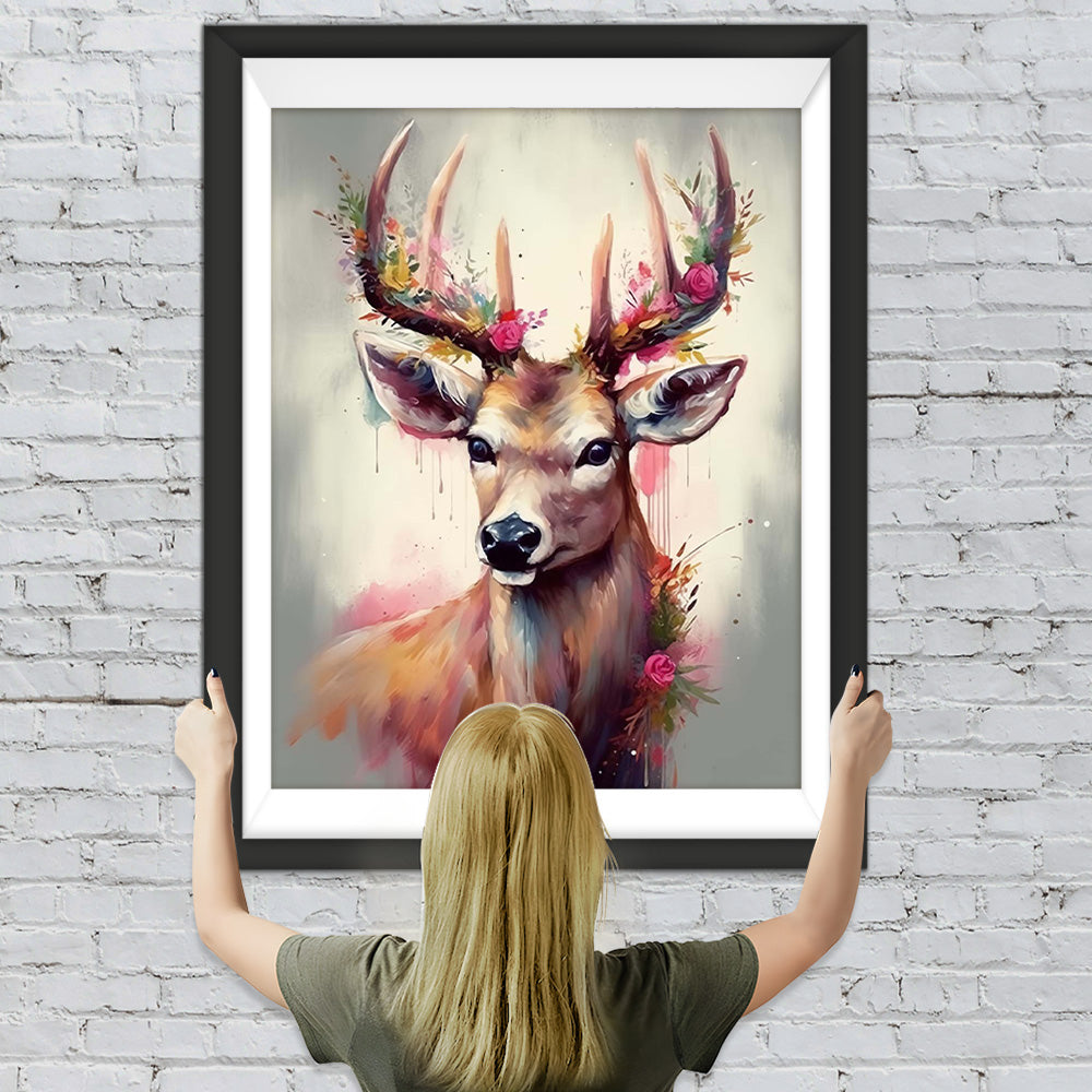 Aquarell-Hirsch Diamond Painting