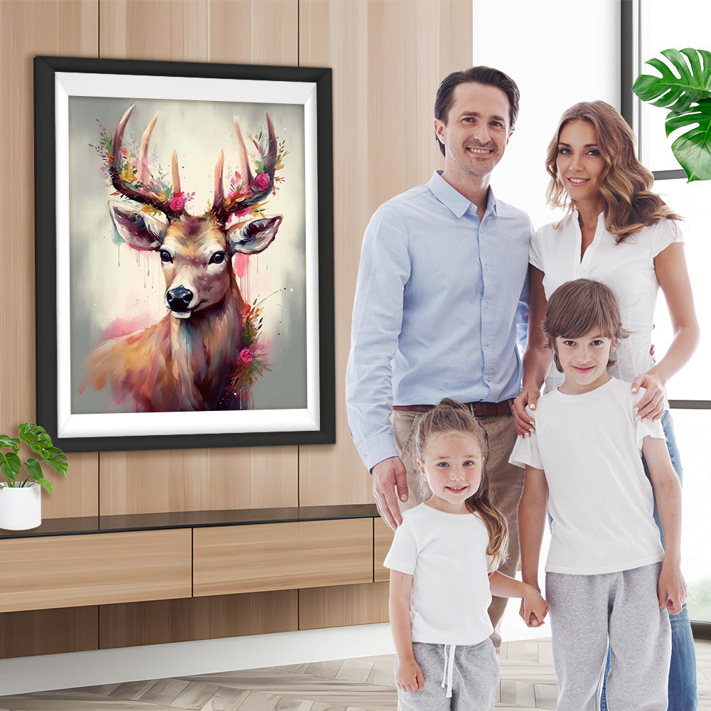 Aquarell-Hirsch Diamond Painting