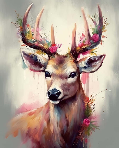 Aquarell-Hirsch Diamond Painting