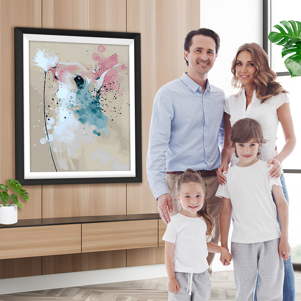 Aquarell Kaninchen und Löwenzahn Diamond Painting