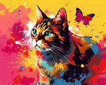Aquarell Katze und Schmetterling Diamond Painting