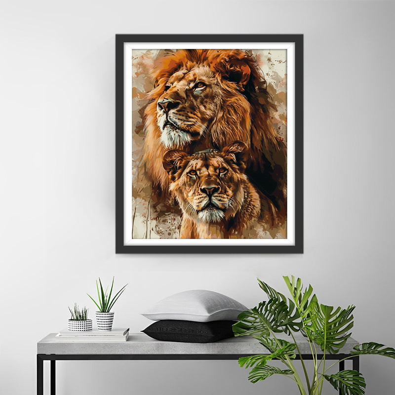 Aquarell-Löwen Diamond Painting