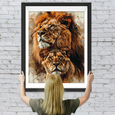 Aquarell-Löwen Diamond Painting