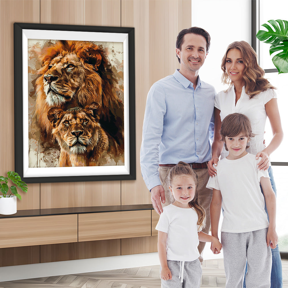 Aquarell-Löwen Diamond Painting