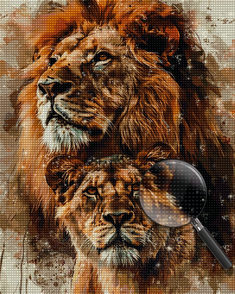 Aquarell-Löwen Diamond Painting