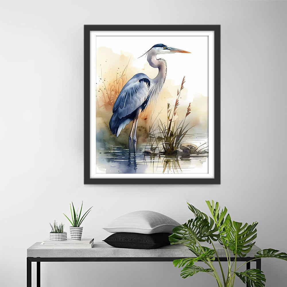 Aquarell Reiher Diamond Painting