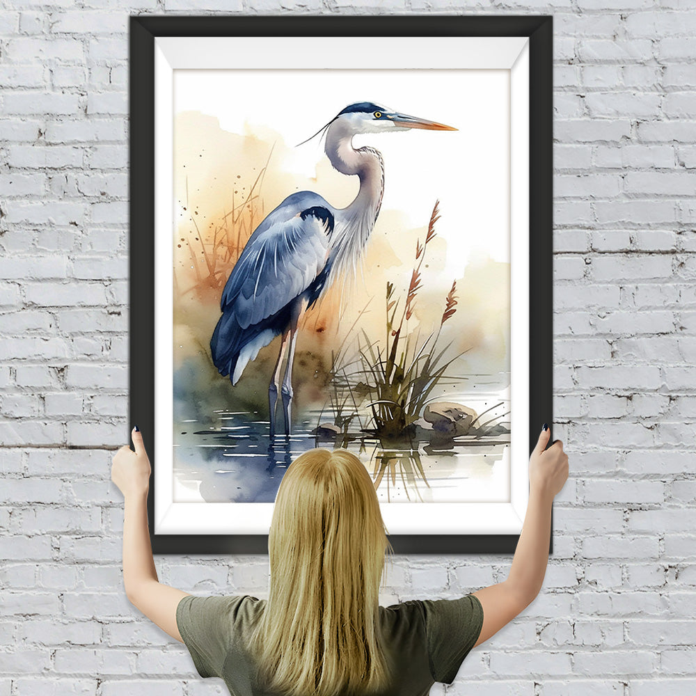 Aquarell Reiher Diamond Painting