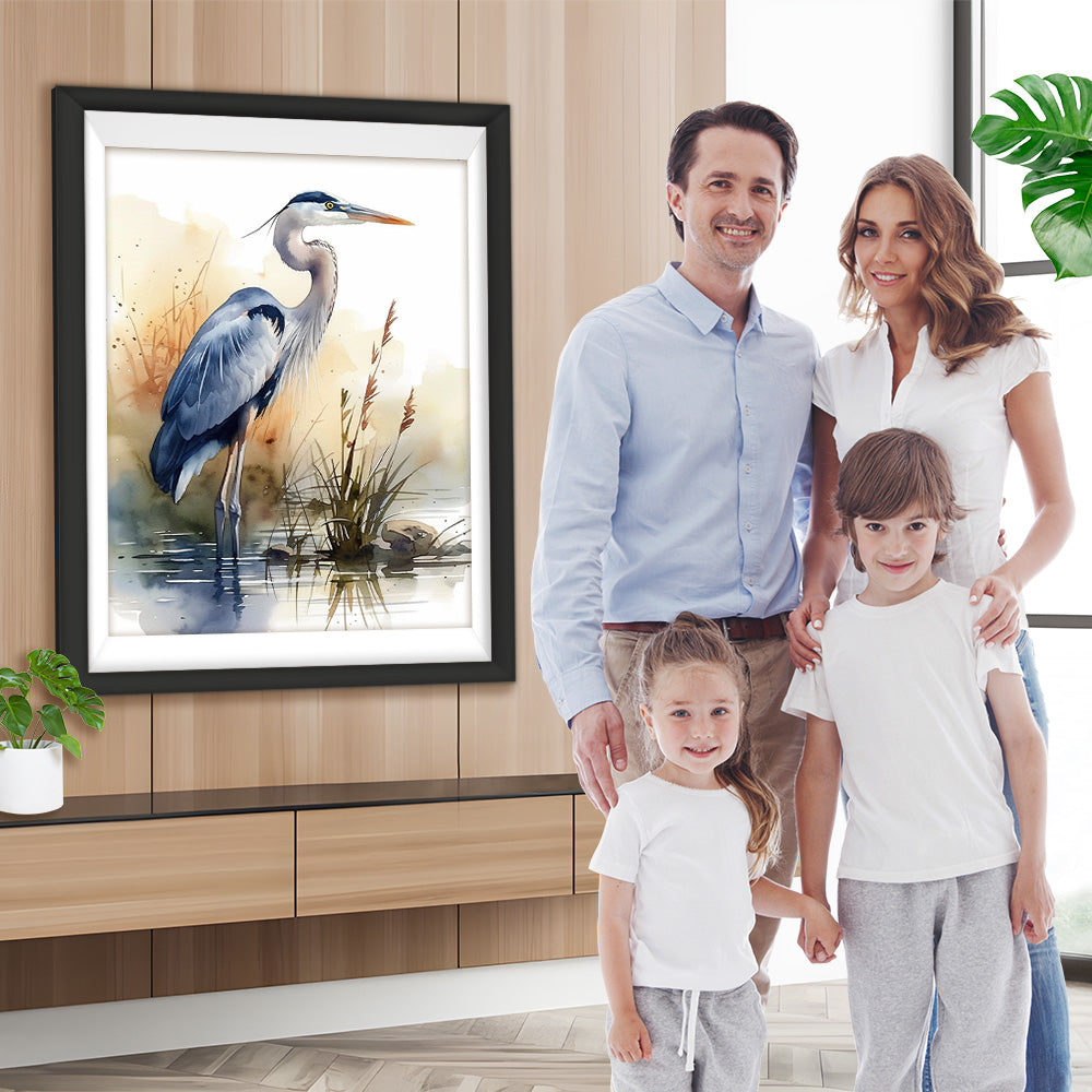 Aquarell Reiher Diamond Painting