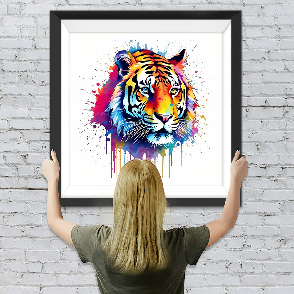 Aquarell Stil Tiger Kopf Diamond Painting