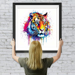 Aquarell Stil Tiger Kopf Diamond Painting