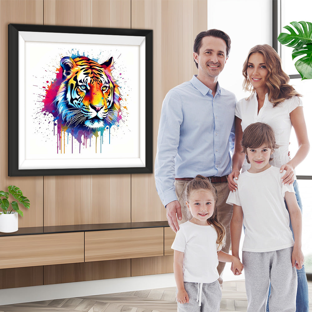 Aquarell Stil Tiger Kopf Diamond Painting