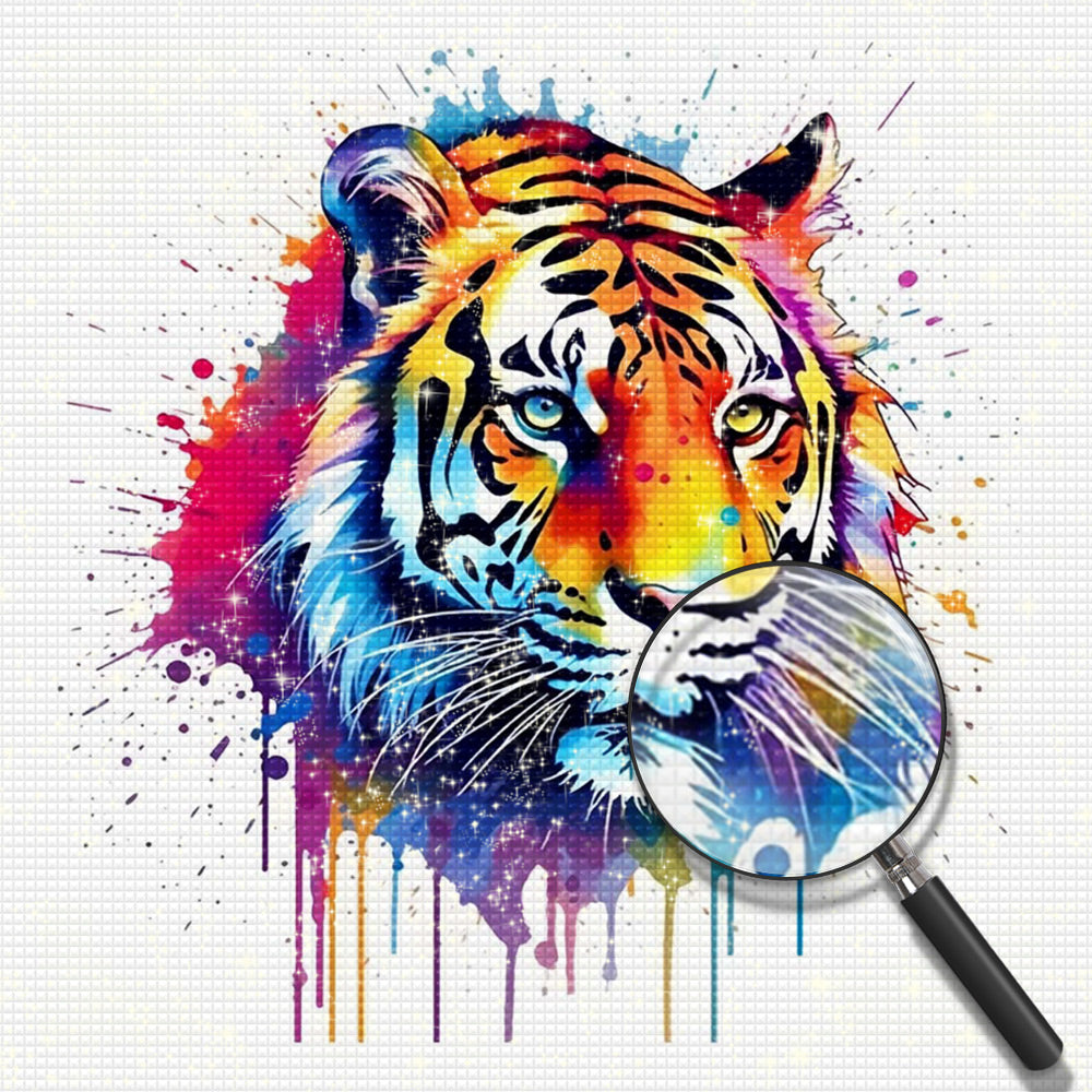 Aquarell Stil Tiger Kopf Diamond Painting