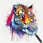 Aquarell Stil Tiger Kopf Diamond Painting