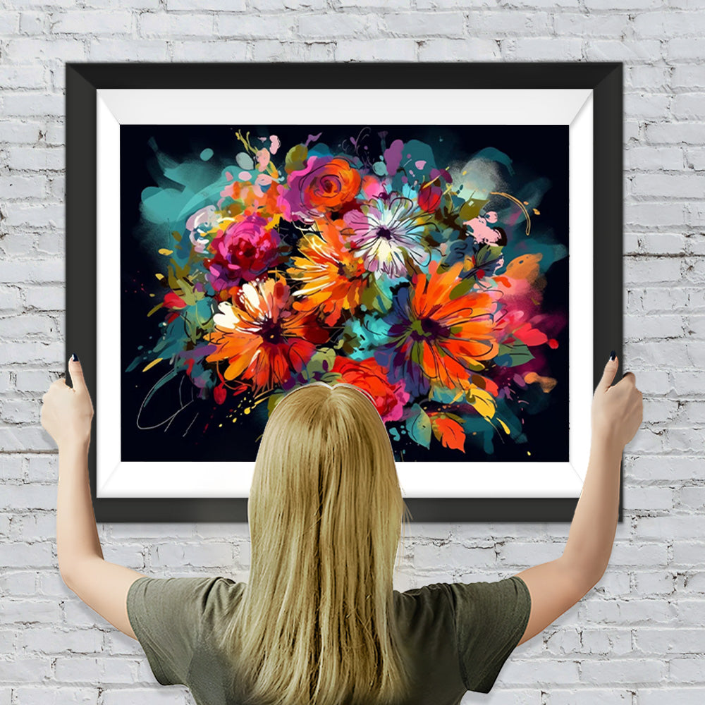 Aquarellierte Chrysantheme im Dunkeln Diamond Painting