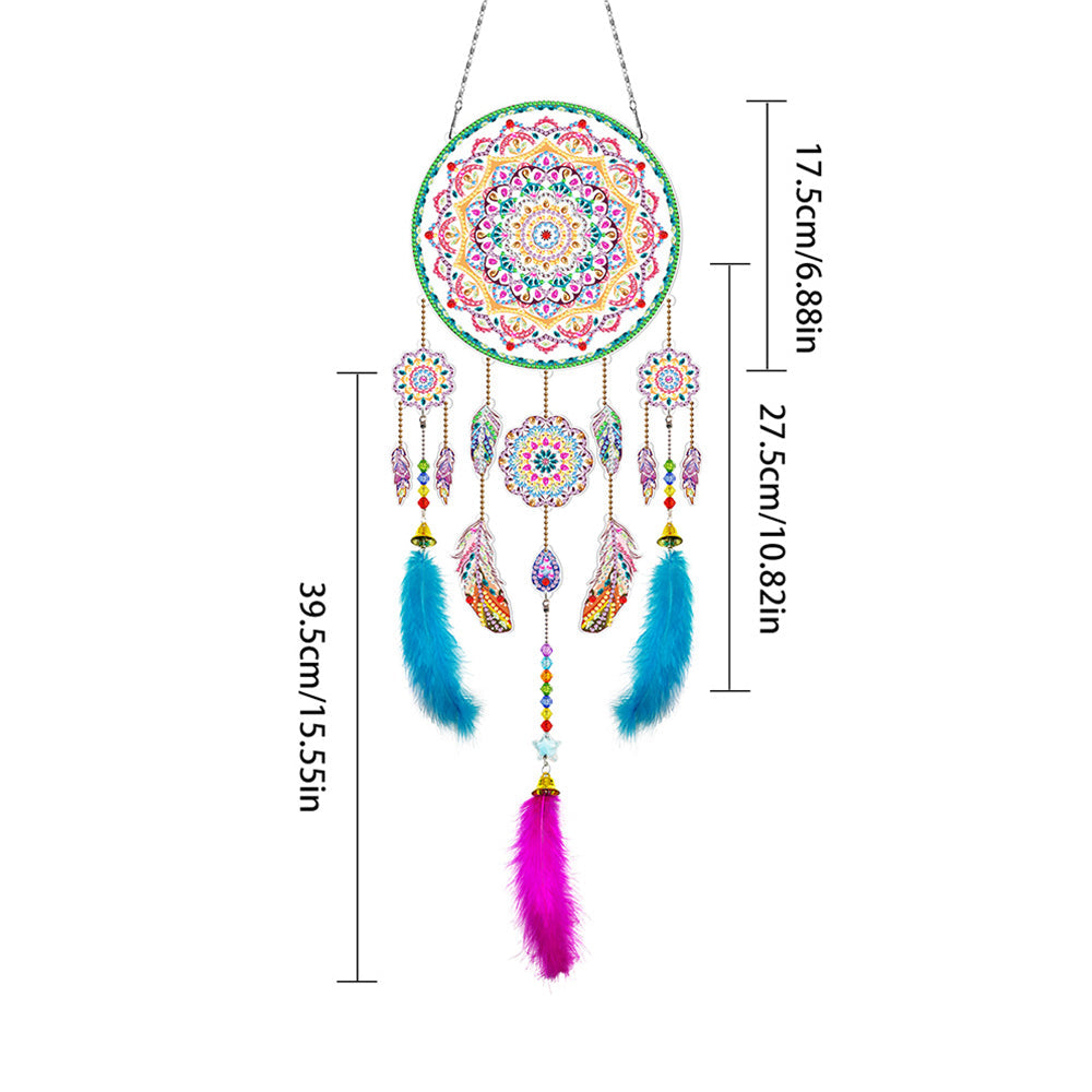 Atemberaubender Mandala-Traumfänger 2D flache Hängedekoration Diamond Painting Sets