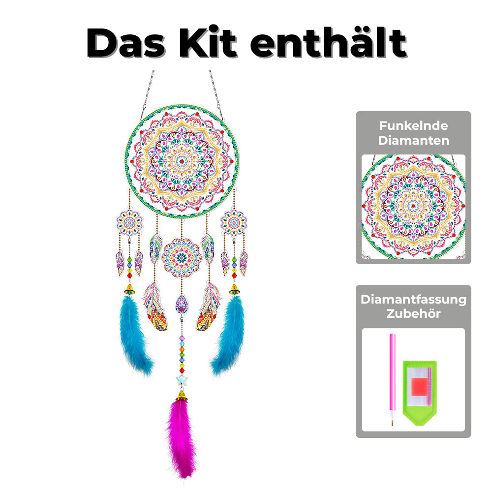 Atemberaubender Mandala-Traumfänger 2D flache Hängedekoration Diamond Painting Sets