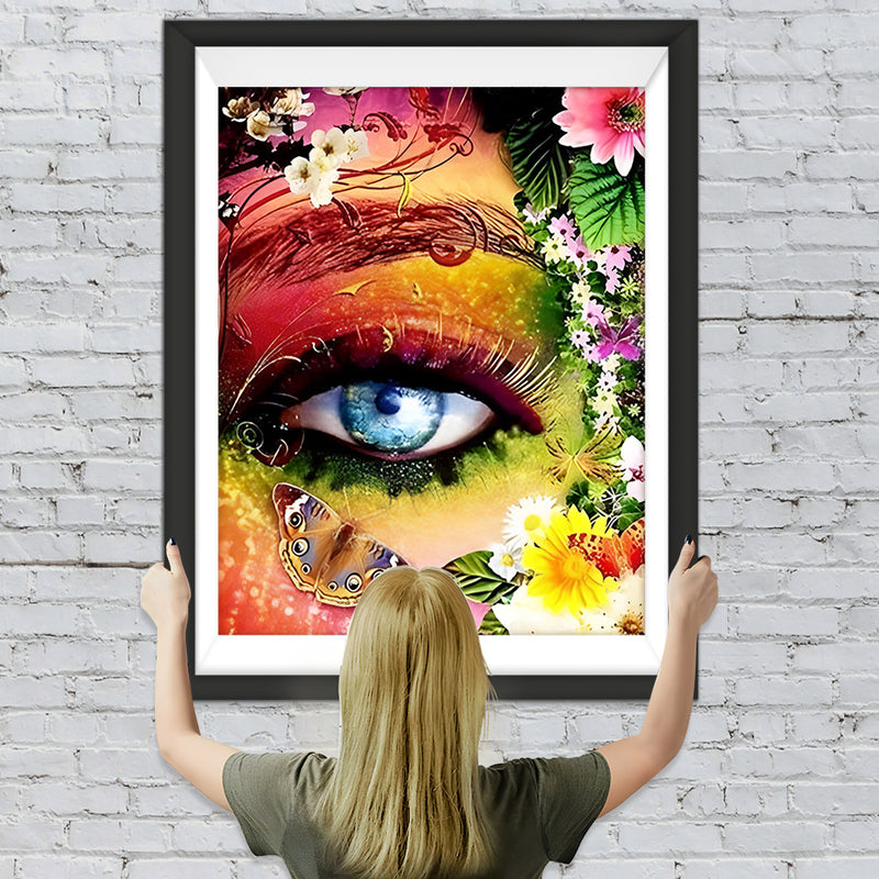 Auge Blumen Schmetterlinge Diamond Painting