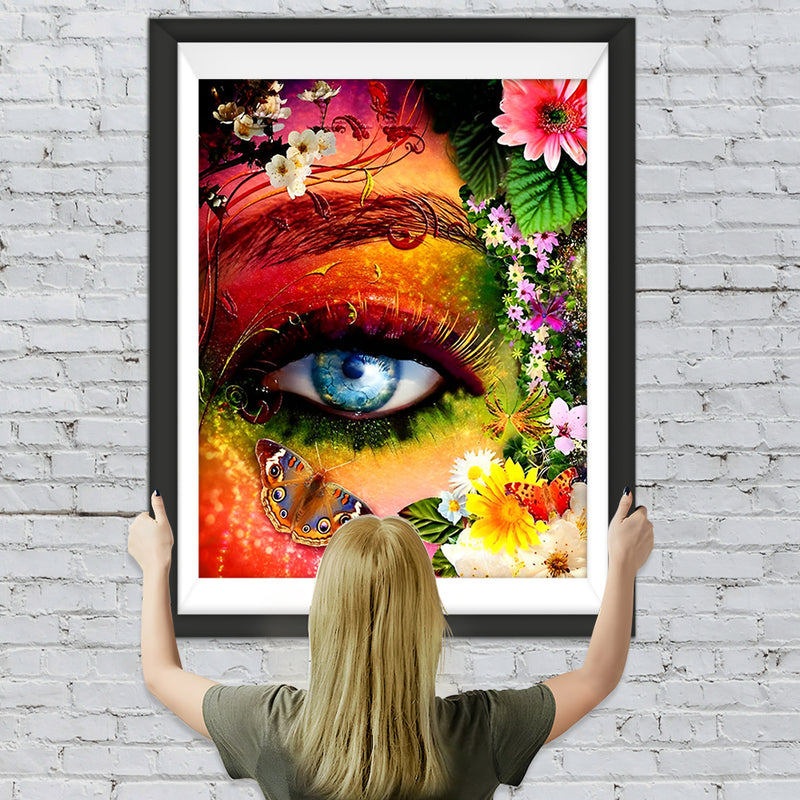 Auge Blumen Schmetterlinge Diamond Painting