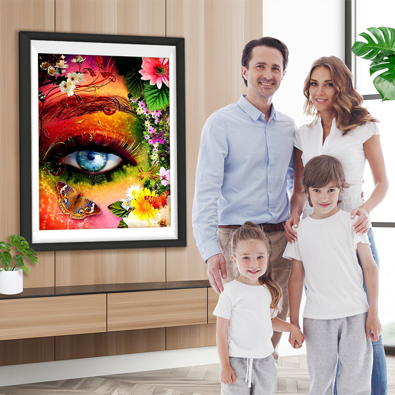 Auge Blumen Schmetterlinge Diamond Painting