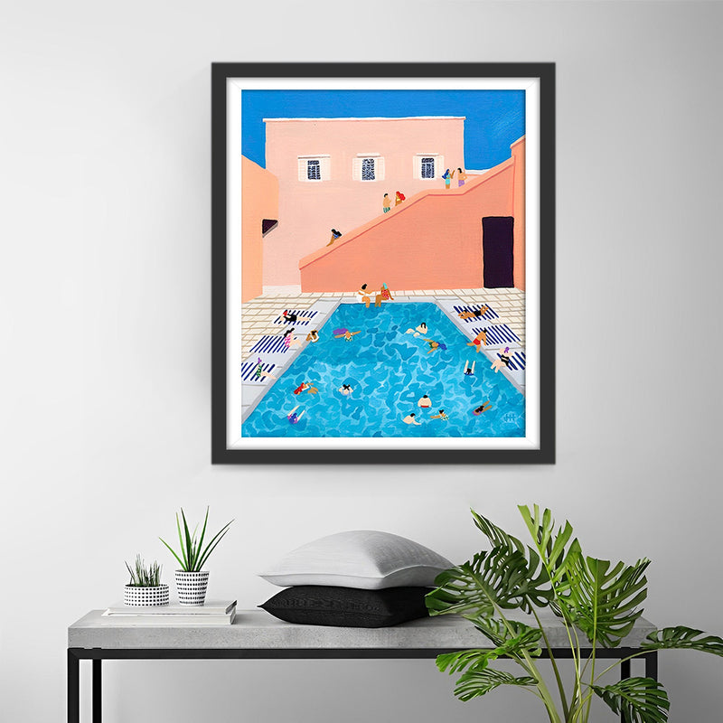 Außenschwimmbad Diamond Painting