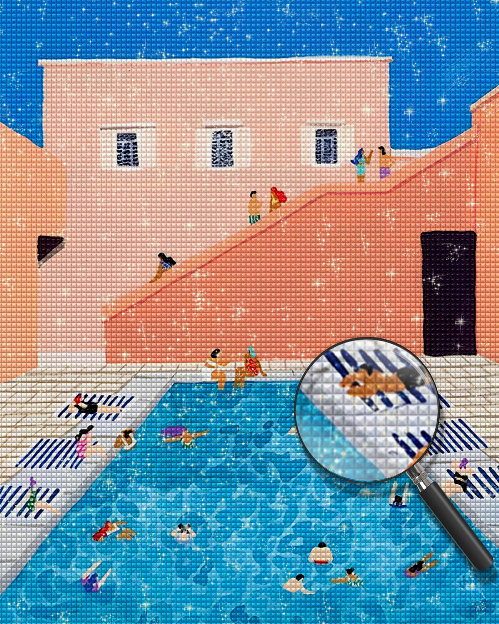 Außenschwimmbad Diamond Painting