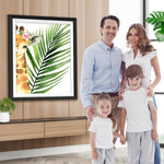 Baby Giraffe und Blatt Diamond Painting