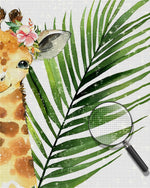 Baby Giraffe und Blatt Diamond Painting