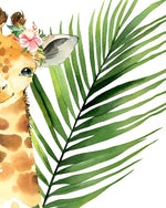 Baby Giraffe und Blatt Diamond Painting