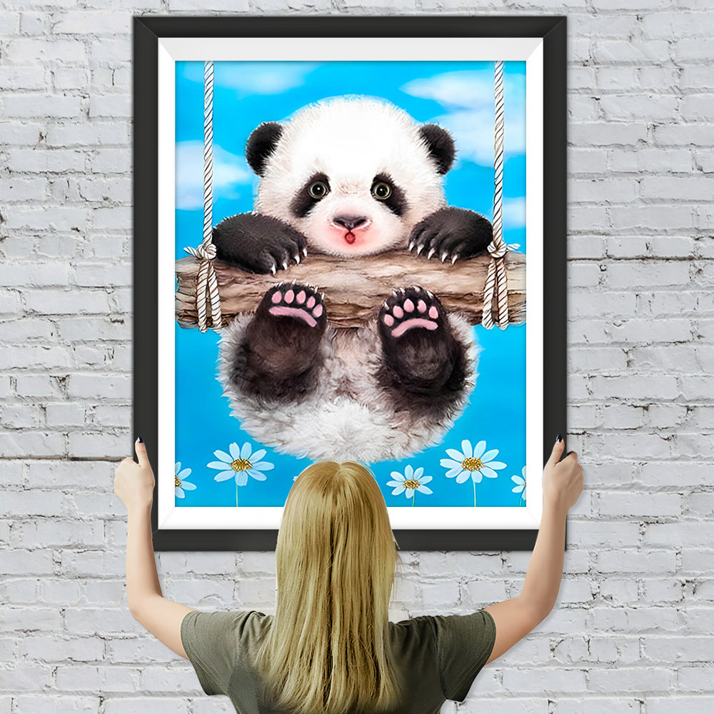 Baby Panda auf der Schaukel Diamond Painting