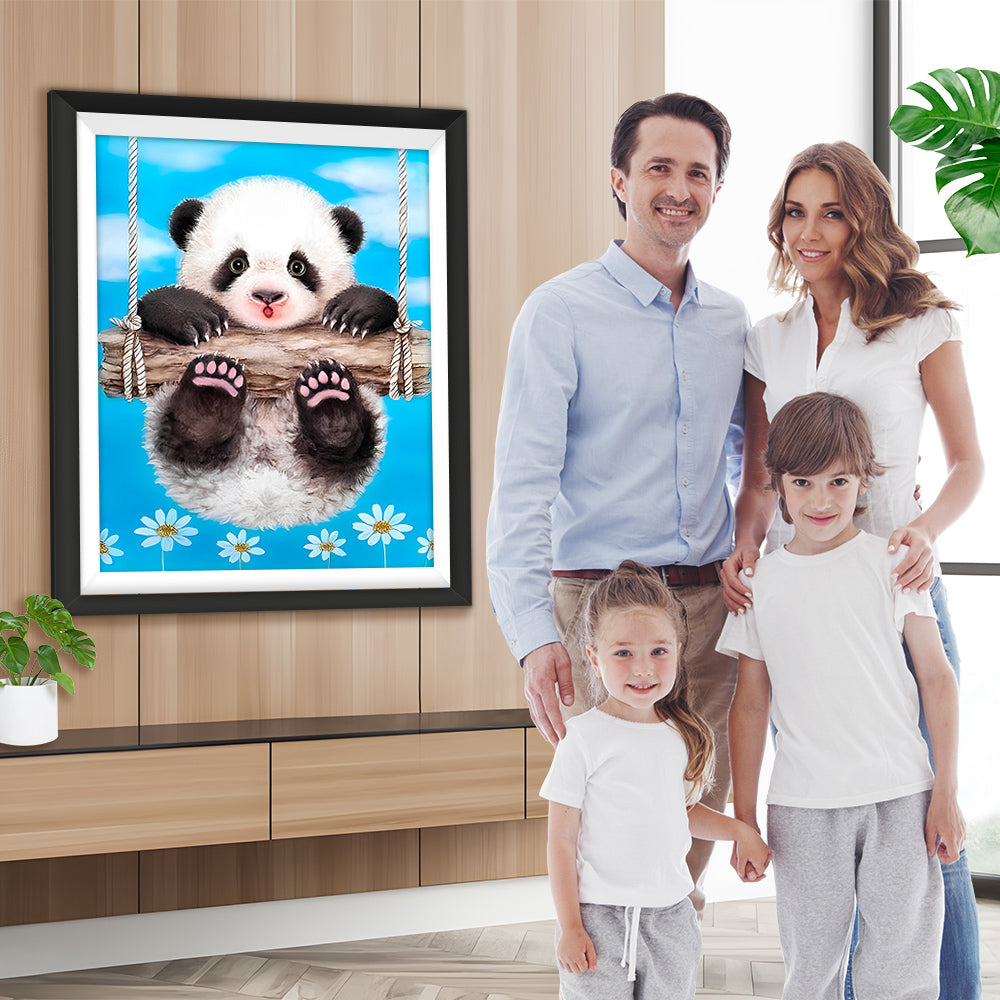 Baby Panda auf der Schaukel Diamond Painting