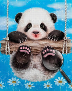 Baby Panda auf der Schaukel Diamond Painting