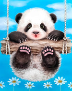 Baby Panda auf der Schaukel Diamond Painting