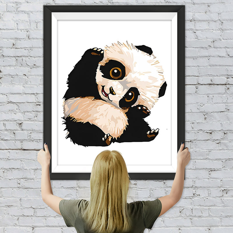 Baby Panda bei Dehnübungen Diamond Painting