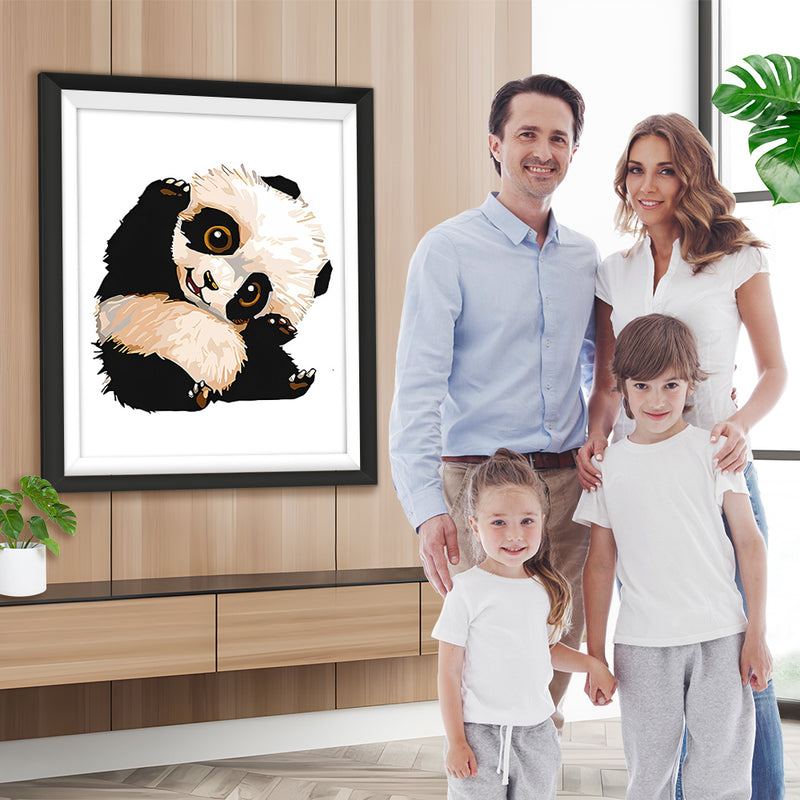 Baby Panda bei Dehnübungen Diamond Painting