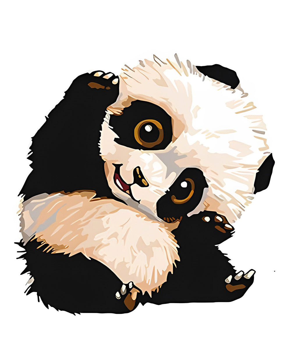 Baby Panda bei Dehnübungen Diamond Painting