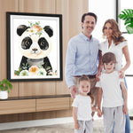 Baby Panda hält Blumen Diamond Painting