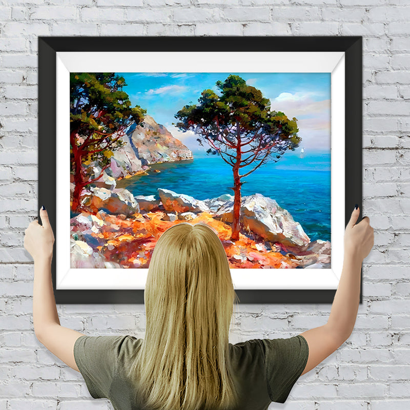 Bäume am See Diamond Painting