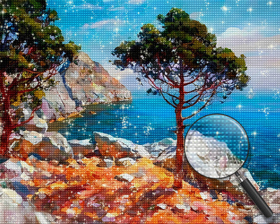 Bäume am See Diamond Painting