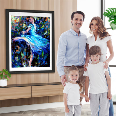 Balletttänzerin im blauen Kleid Diamond Painting