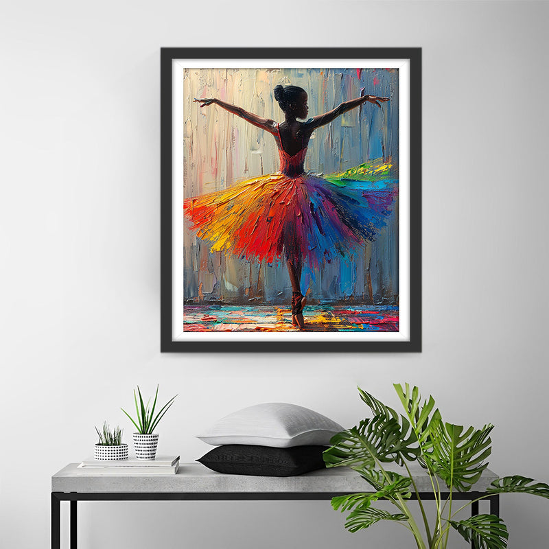 Balletttänzerin in buntem Rock Diamond Painting