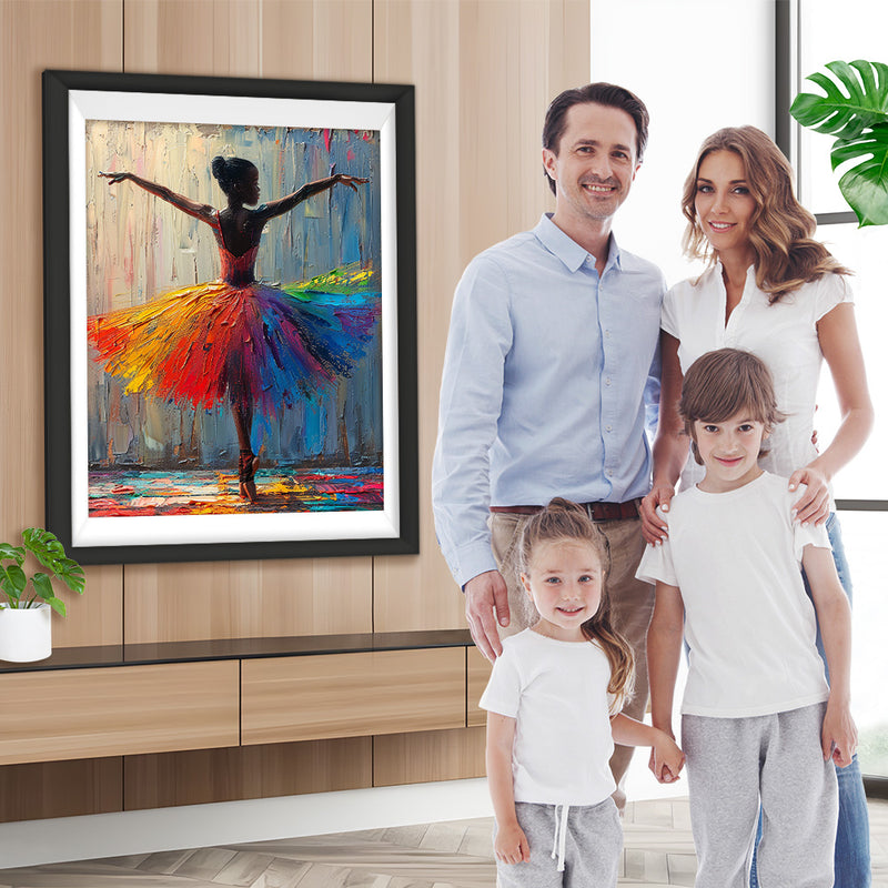 Balletttänzerin in buntem Rock Diamond Painting