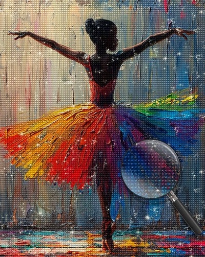 Balletttänzerin in buntem Rock Diamond Painting
