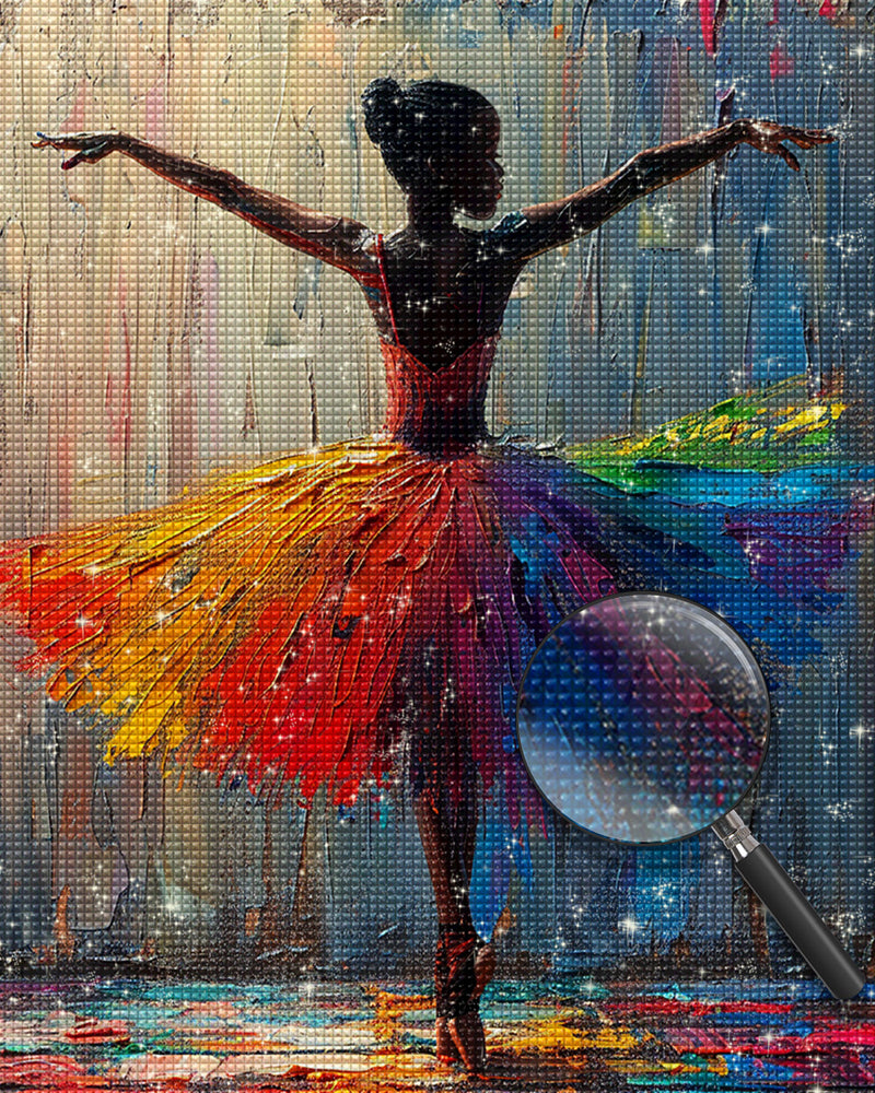 Balletttänzerin in buntem Rock Diamond Painting