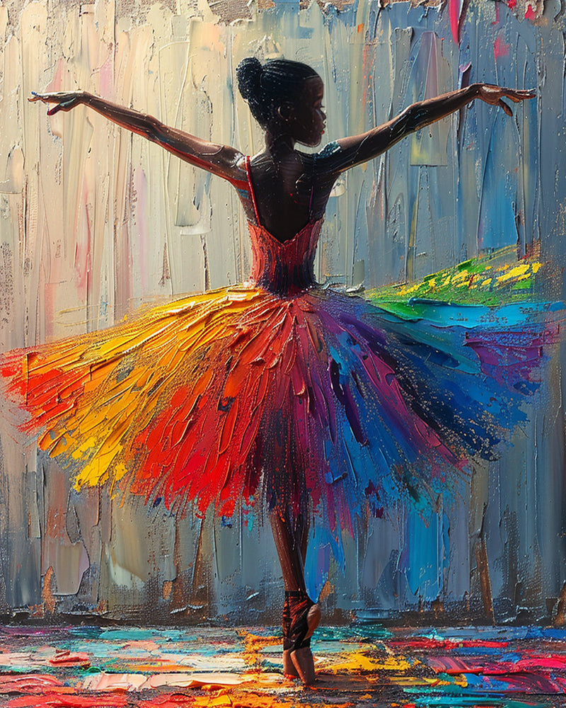 Balletttänzerin in buntem Rock Diamond Painting