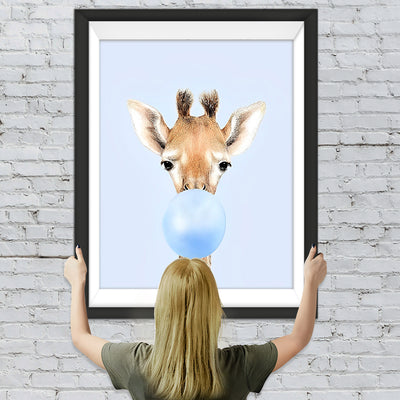 Ballon blasende Giraffe Diamond Painting