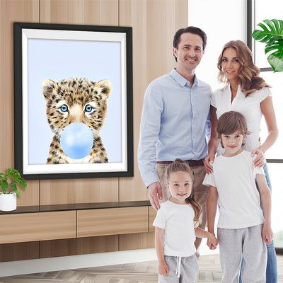 Ballon blasender Cartoon-Leopard Diamond Painting