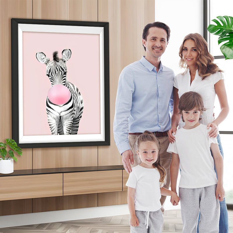 Ballon blasendes Cartoon-Zebra Diamond Painting