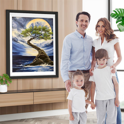 Baum auf dem Meer Diamond Painting